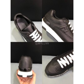 Hermes Calf Leather Casual Sneakers For Men Black