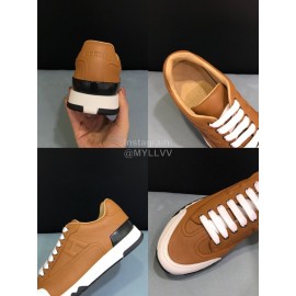 Hermes Calf Leather Casual Sneakers For Men Brown