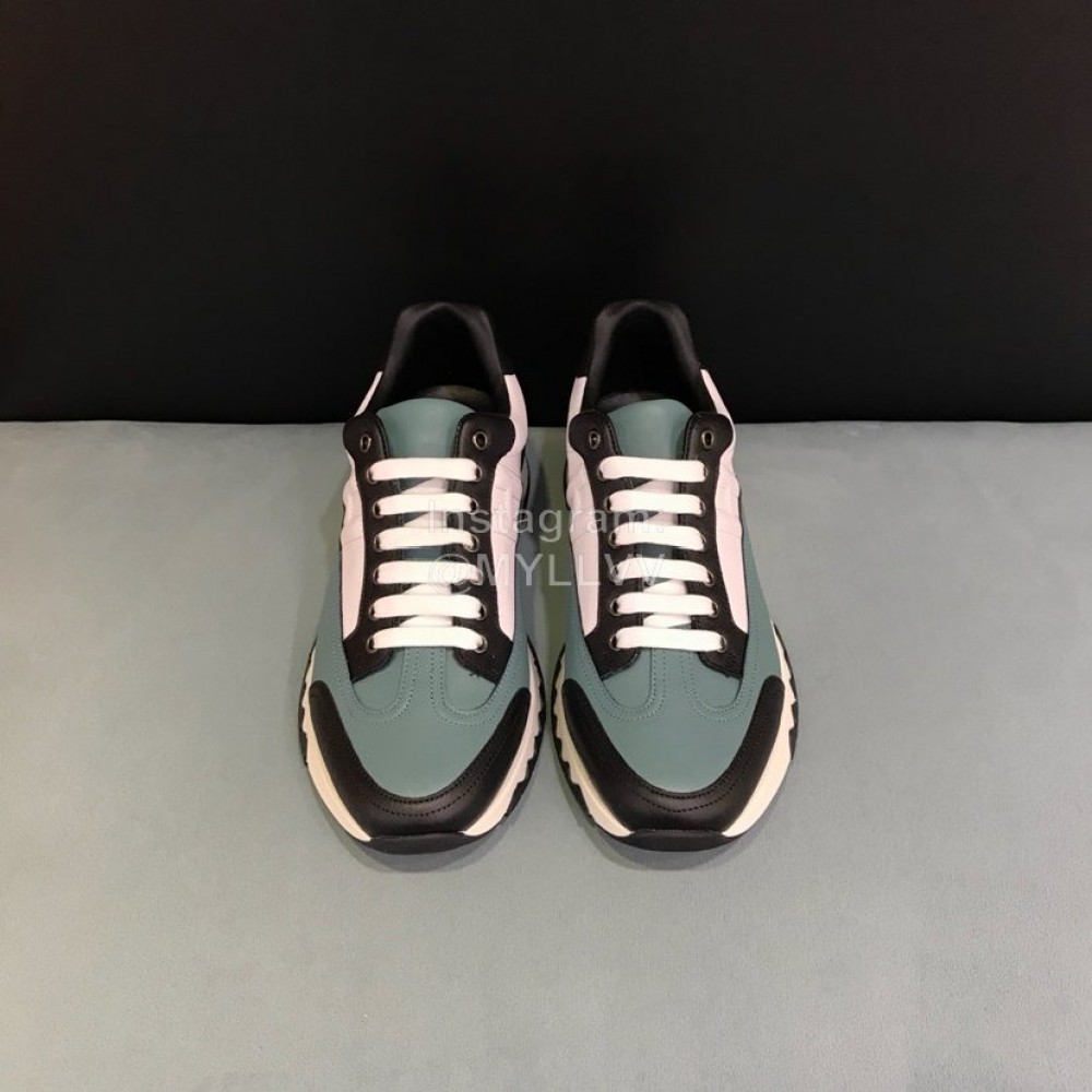 Hermes Calf Leather Casual Sneakers For Men Green