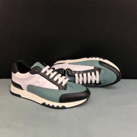 Hermes Calf Leather Casual Sneakers For Men Green