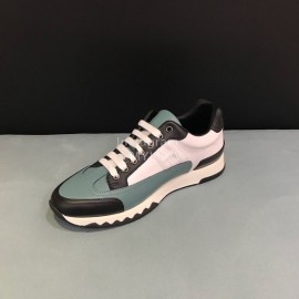 Hermes Calf Leather Casual Sneakers For Men Green