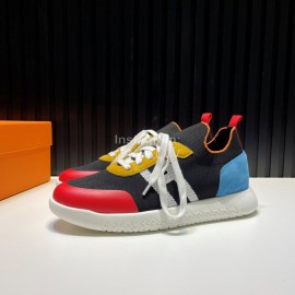 Hermes Cowhide Fabric Casual Sneakers For Men