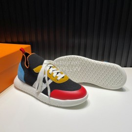 Hermes Cowhide Fabric Casual Sneakers For Men