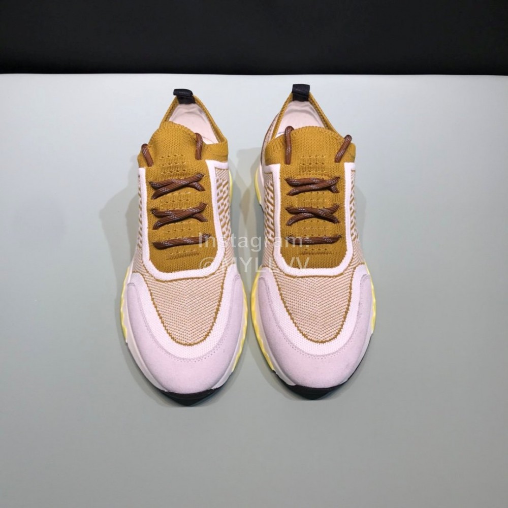 Hermes Casual Cowhide Flying Woven Sneakers For Men Brown