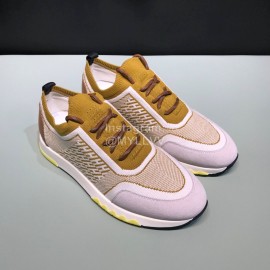 Hermes Casual Cowhide Flying Woven Sneakers For Men Brown