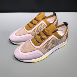 Hermes Casual Cowhide Flying Woven Sneakers For Men Brown