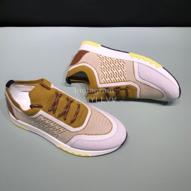 Hermes Casual Cowhide Flying Woven Sneakers For Men Brown