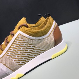 Hermes Casual Cowhide Flying Woven Sneakers For Men Brown