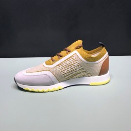 Hermes Casual Cowhide Flying Woven Sneakers For Men Brown