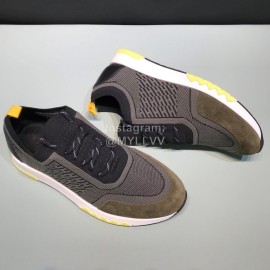 Hermes Casual Cowhide Flying Woven Sneakers For Men Gray