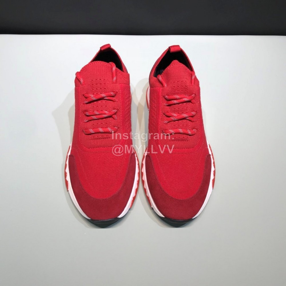 Hermes Casual Cowhide Flying Woven Sneakers For Men Red