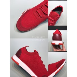 Hermes Casual Cowhide Flying Woven Sneakers For Men Red