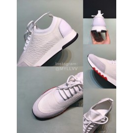 Hermes Casual Cowhide Flying Woven Sneakers For Men White