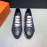 Hermes Casual Cowhide Sneakers For Men Navy