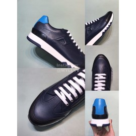 Hermes Casual Cowhide Sneakers For Men Navy