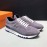 Hermes Casual Velvet Cowhide Sneakers For Men Gray