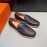 Hermes Black Palmprint Leather Casual Loafers For Men 