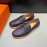 Hermes Black Palmprint Leather Casual Loafers For Men 