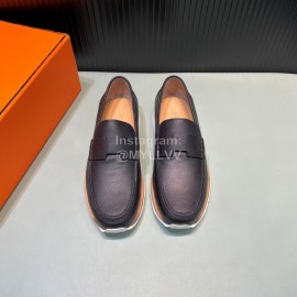 Hermes Palmprint Leather Casual Loafers For Men 
