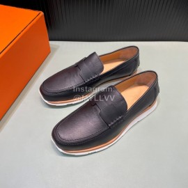 Hermes Palmprint Leather Casual Loafers For Men 