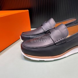 Hermes Palmprint Leather Casual Loafers For Men 