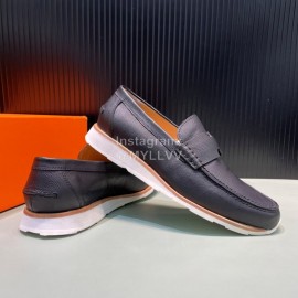 Hermes Palmprint Leather Casual Loafers For Men 
