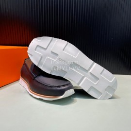 Hermes Palmprint Leather Casual Loafers For Men 