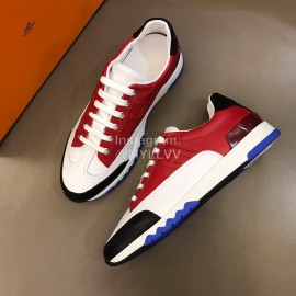 Hermes Summer Leather Casual Sneakers For Men Red