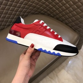 Hermes Summer Leather Casual Sneakers For Men Red