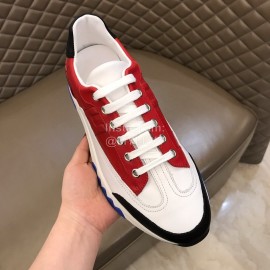 Hermes Summer Leather Casual Sneakers For Men Red