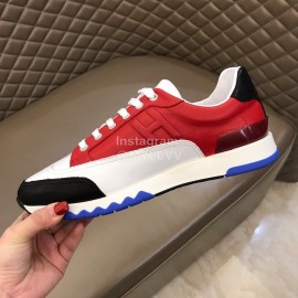 Hermes Summer Leather Casual Sneakers For Men Red