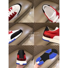 Hermes Summer Leather Casual Sneakers For Men Red