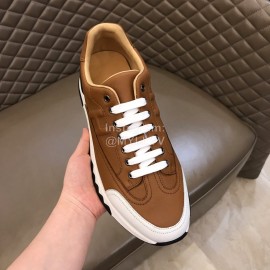 Hermes Summer Leather Casual Sneakers For Men Brown