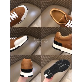 Hermes Summer Leather Casual Sneakers For Men Brown
