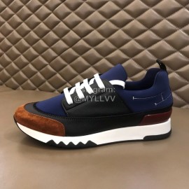 Hermes Summer Navy Leather Casual Sneakers For Men