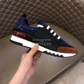 Hermes Summer Navy Leather Casual Sneakers For Men