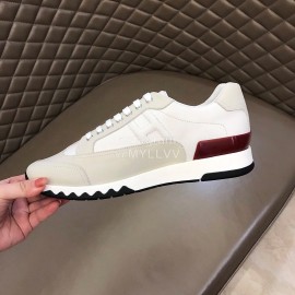 Hermes New White Leather Casual Sneakers For Men 