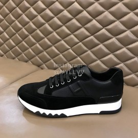 Hermes New Black Leather Casual Sneakers For Men