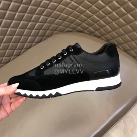Hermes New Black Leather Casual Sneakers For Men
