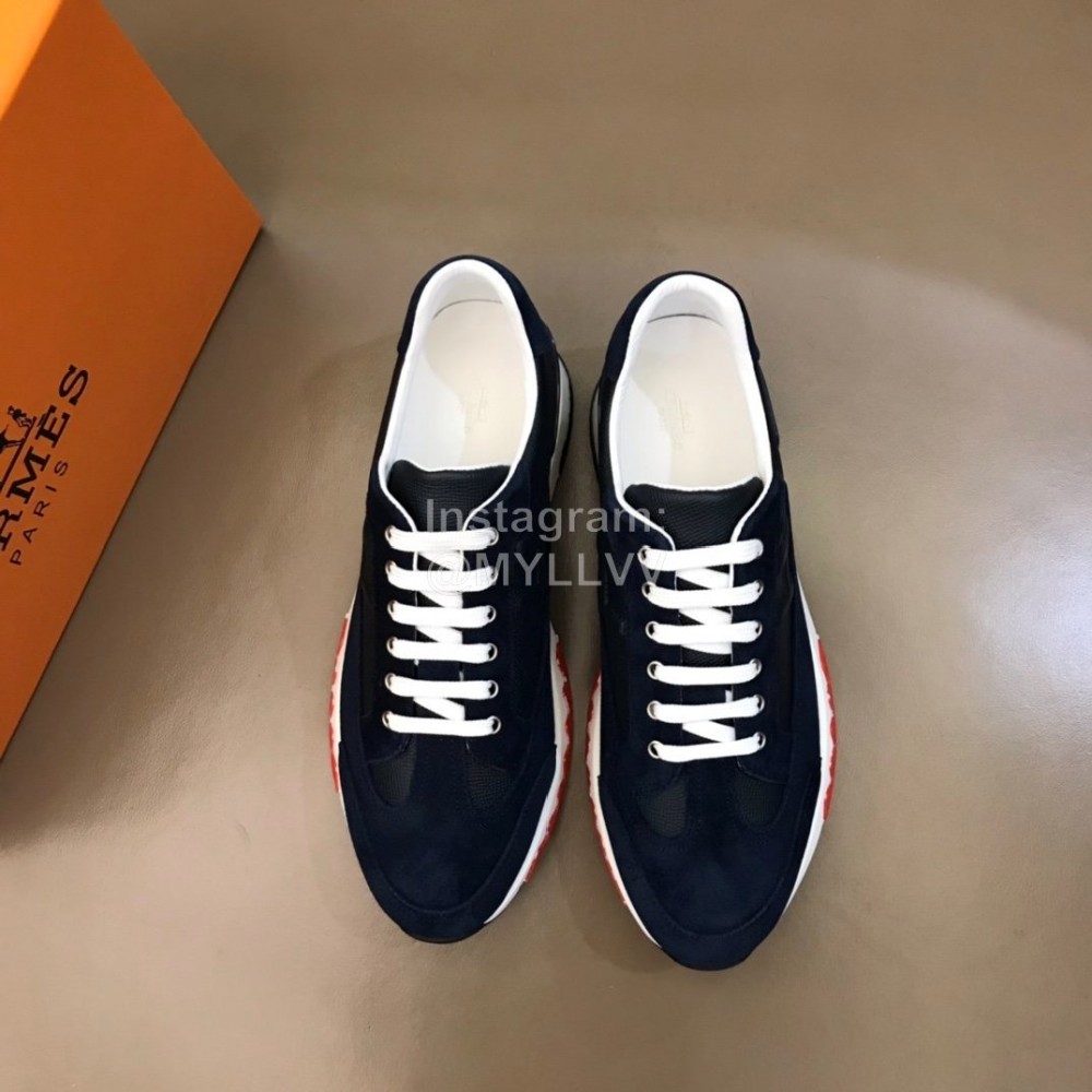 Hermes Black New Leather Casual Sneakers For Men