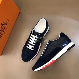 Hermes Black New Leather Casual Sneakers For Men