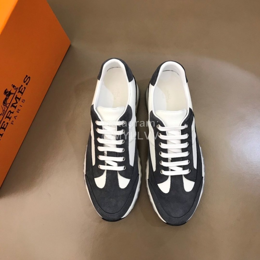 Hermes New Velvet Leather Casual Sneakers For Men