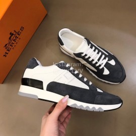 Hermes New Velvet Leather Casual Sneakers For Men