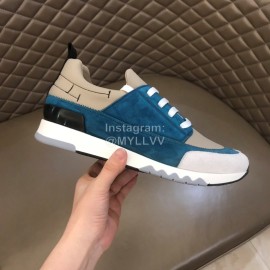 Hermes New Leather Casual Sneakers For Men Blue