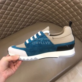 Hermes New Leather Casual Sneakers For Men Blue