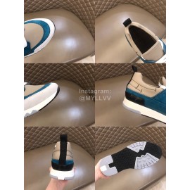 Hermes New Leather Casual Sneakers For Men Blue