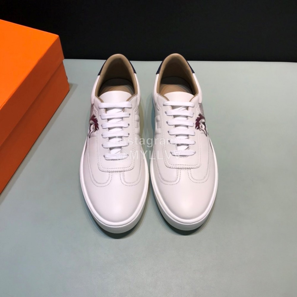 Hermes Printed Cowhide New Casual Shoes For Men 