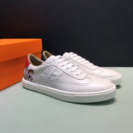 Hermes Printed Cowhide Casual Shoes For Men 