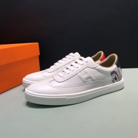 Hermes Printed Cowhide Casual Shoes For Men 