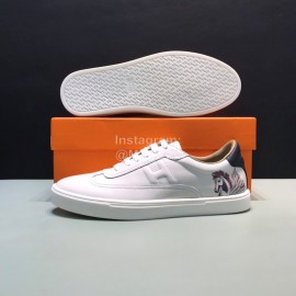 Hermes Printed Cowhide Casual Shoes For Men 